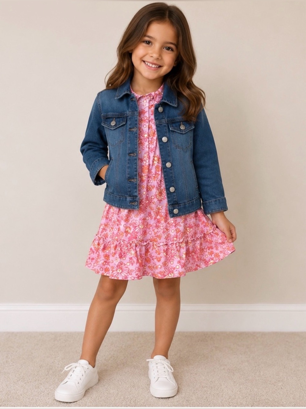 BCBG Brand Denim Jacket for Girls Size XS 4/5 EUC